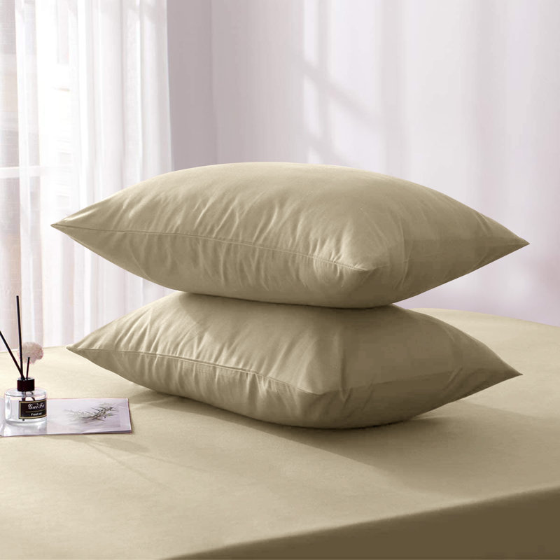 Jaramiah Super Soft Plain Microfiber PillowCase, Beige