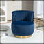 Chaises d'appoint pivotantes tonneau avec siège large-130605529