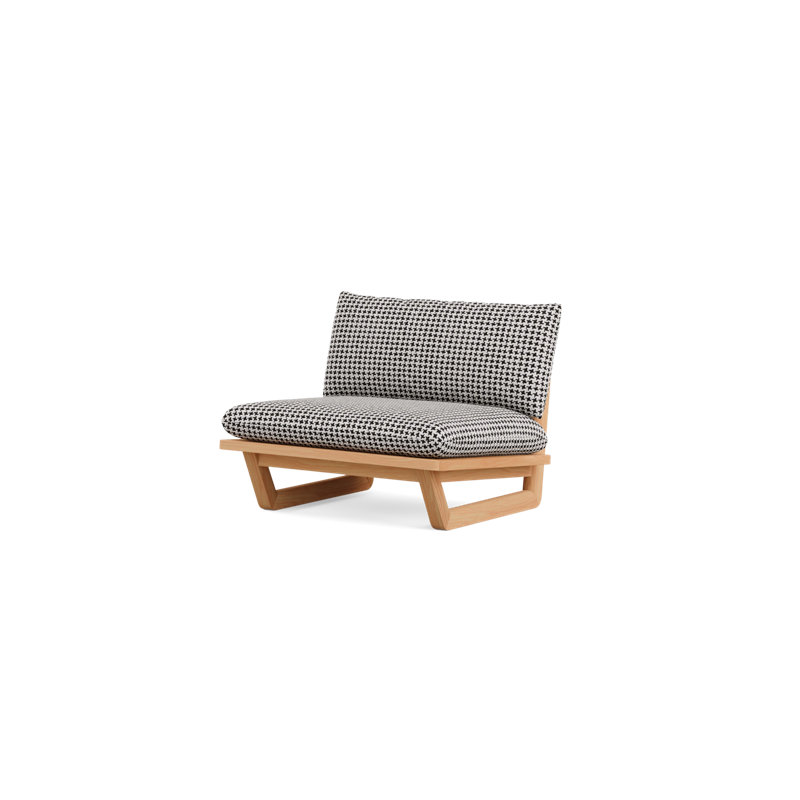 Outdoor Teak Lounge Chair, Sunbrella Berber Rib Dune, No