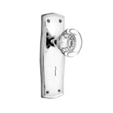 Prairie Plate with Decorative Keyhole and Round Clear Crystal Door Knob