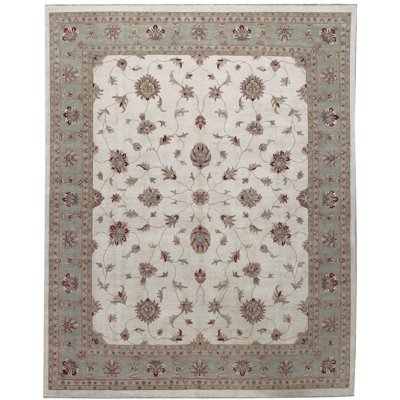 Tapis beige noué à la main de haute qualité