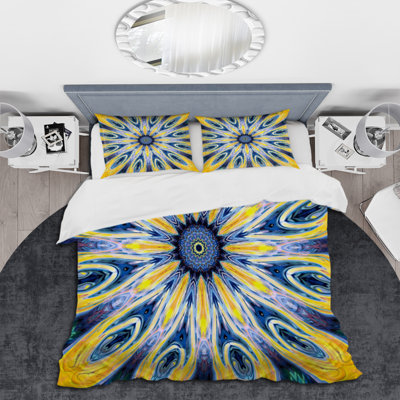 Ensemble de housse de couette en microfibre jaune / bleu