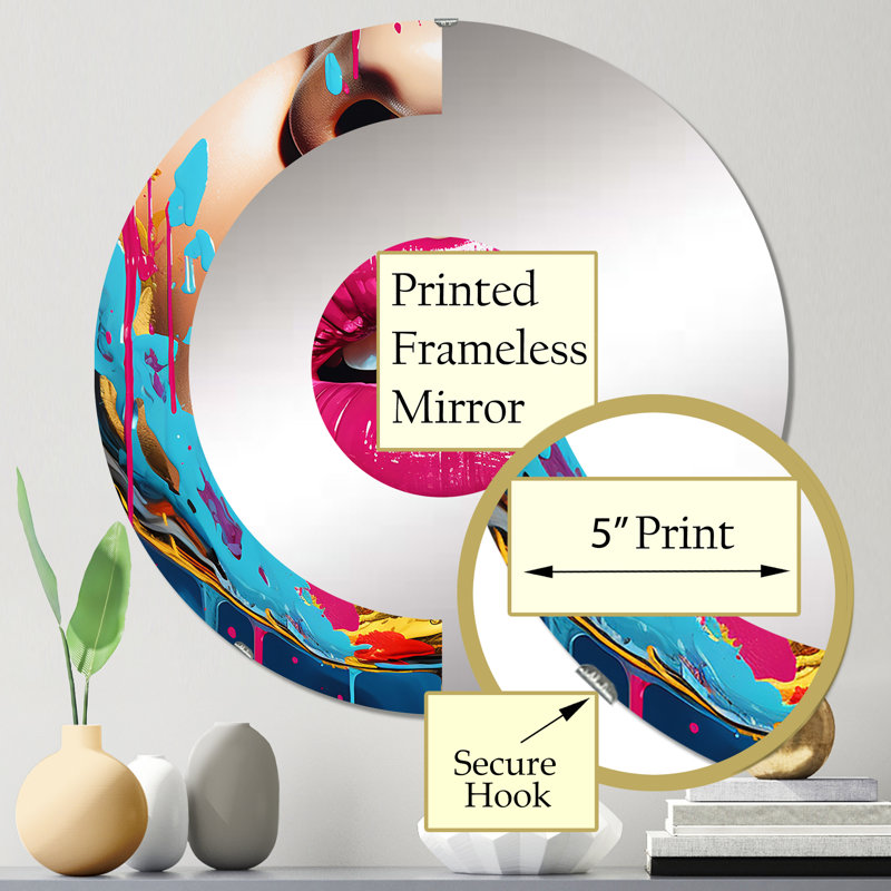 Harthe - Miroir mural demi-cercle, 23,6 po x 23,6 po