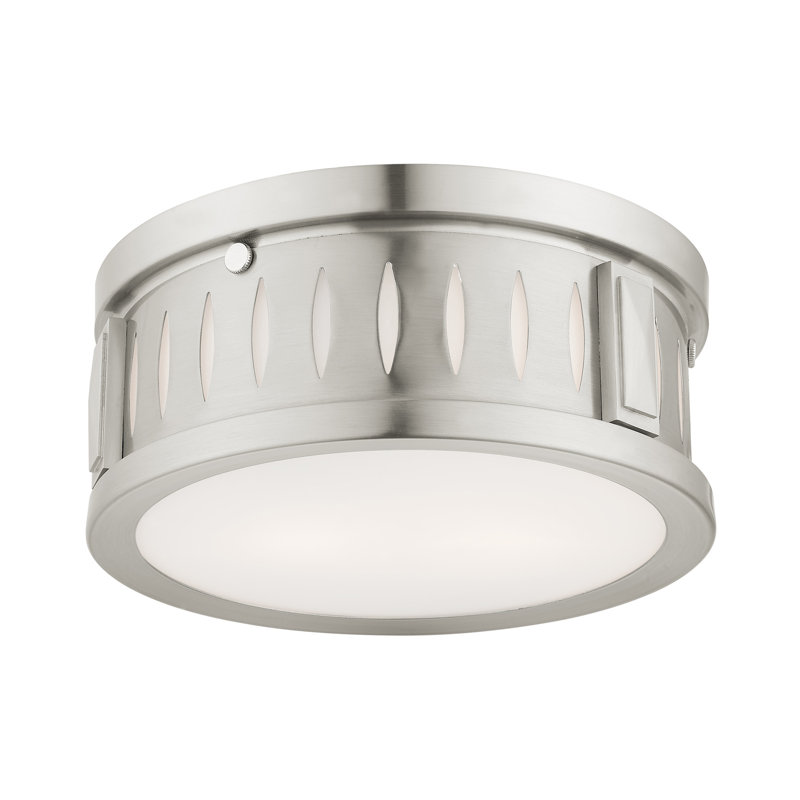 Alipio Glass Flush Mount, Brushed Nickel
