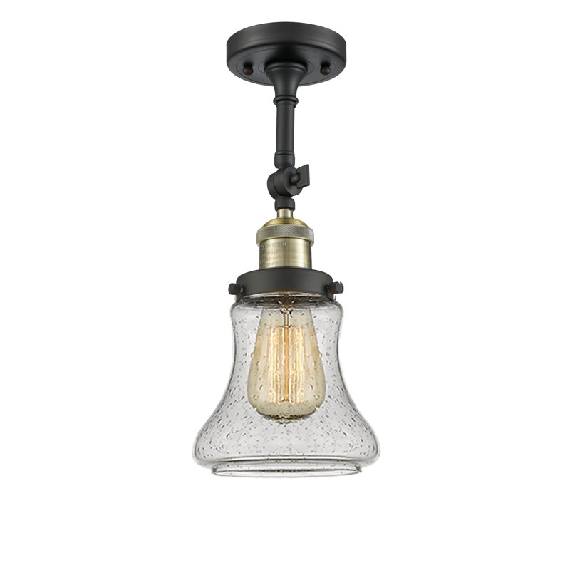 Edda Glass Semi Flush Mount, Black Antique Brass, No Bulb Included, Seedy