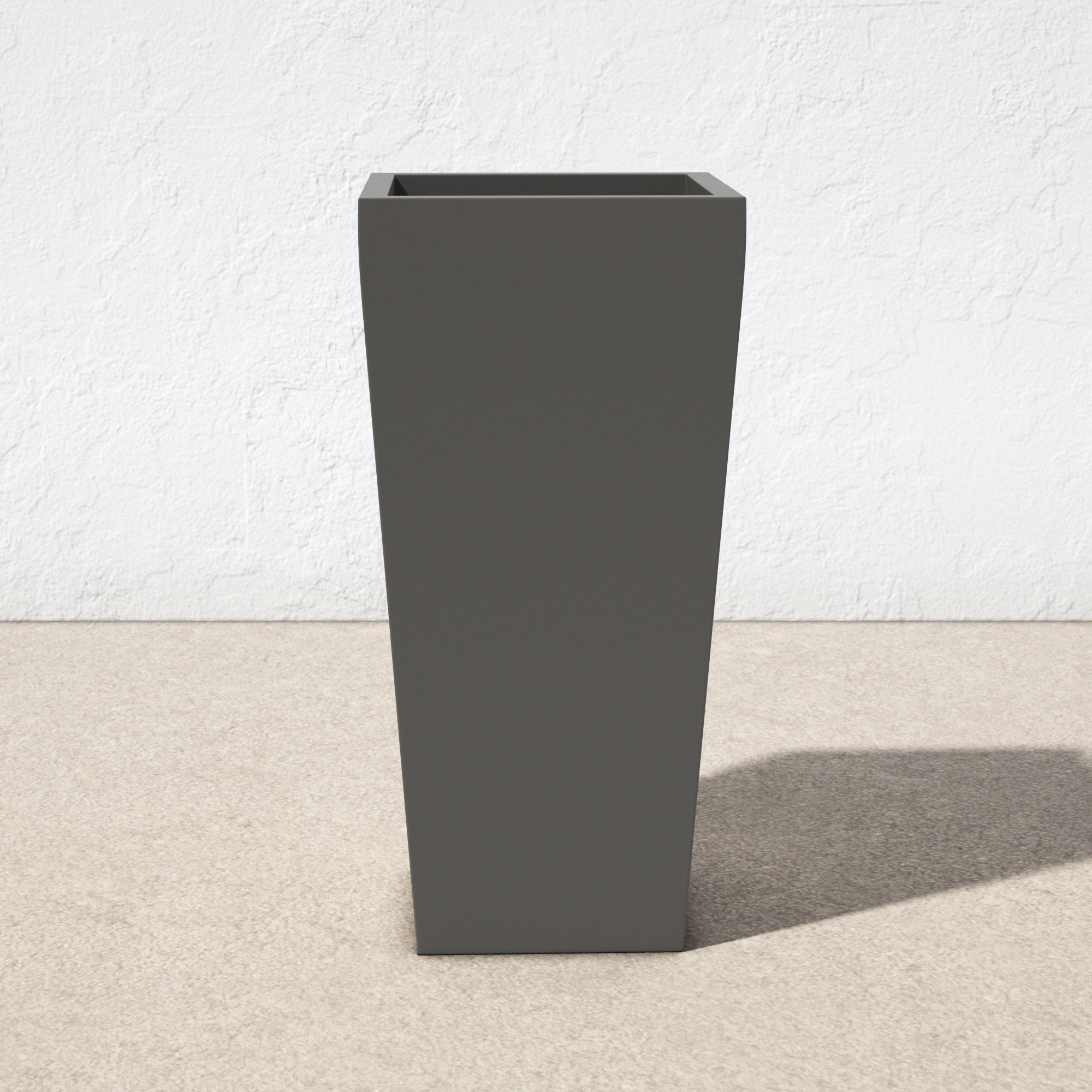 Robards Fiberglass Pot Planter, Gray, 30" H x 15" W x 15" D