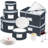 Dinnerware Storage Containers Set- Dish,Mug,Stemware Storage Cases - Quilted Box Bins Stackable With Divider,Set Of 6-442666588