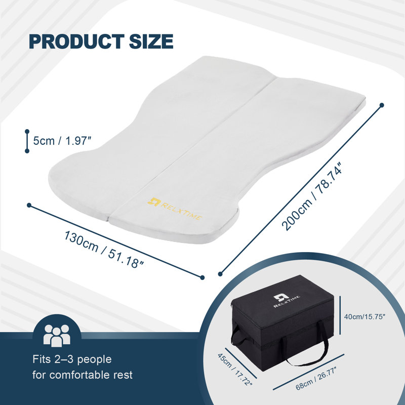 Matelas en mousse viscoélastique Tesla Model Y - Portable, pliable et lavable à la machine pour le camping et les voyages