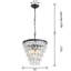Lustre rond à 4 niveaux 14 "en forme de larme en cristal Kabresha-1762692667
