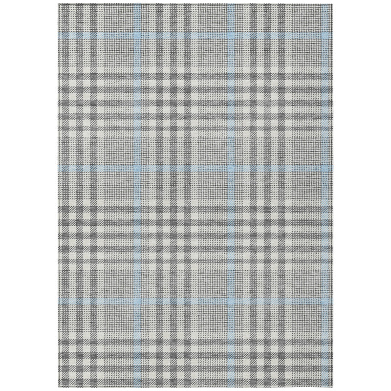 Tapis intérieur lavable à carreaux gris 8 pi x 10 pi