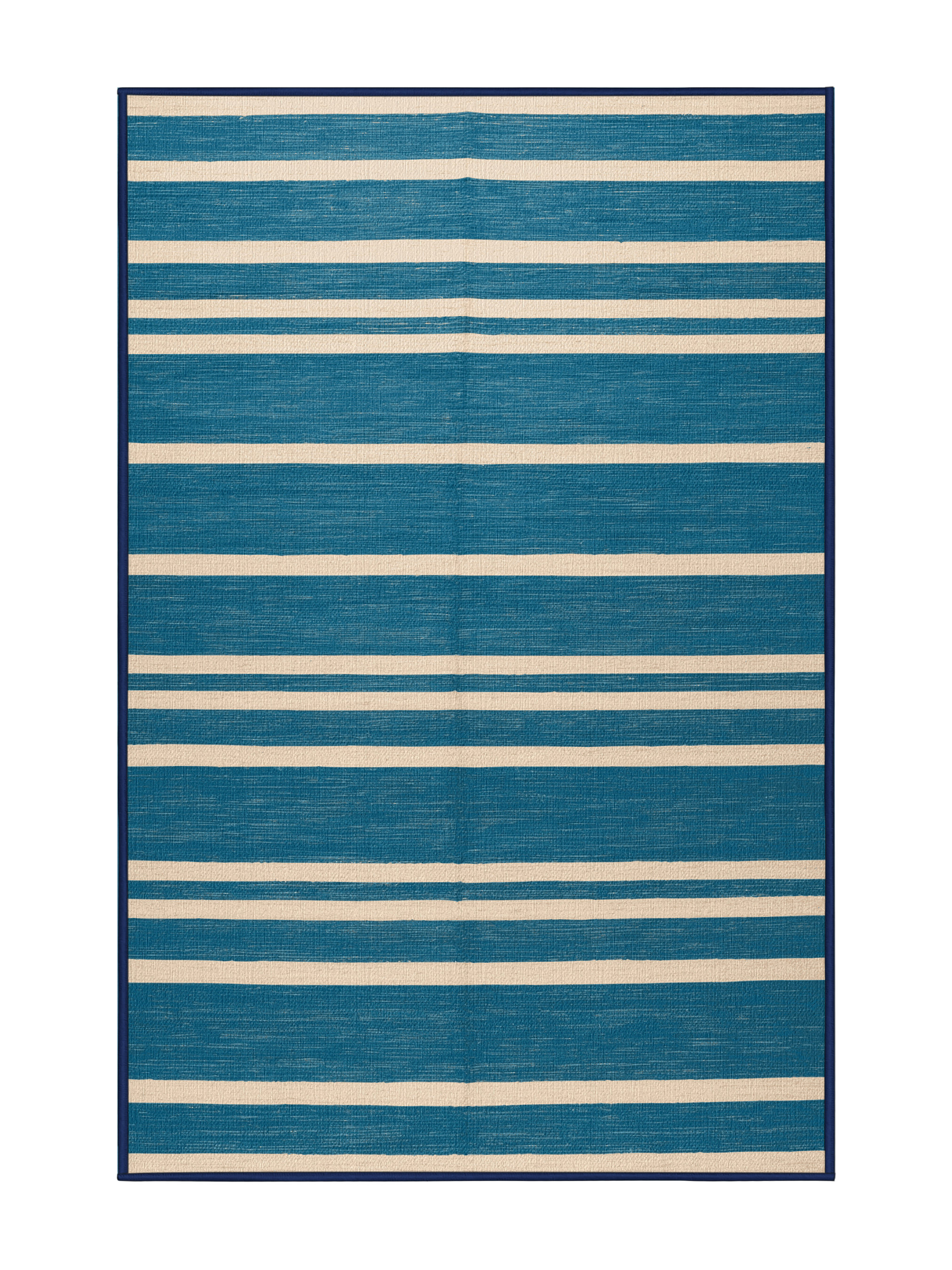 Longshore Tides Machine Washable Horizontal Stripes Blue Area Rug | Wayfair