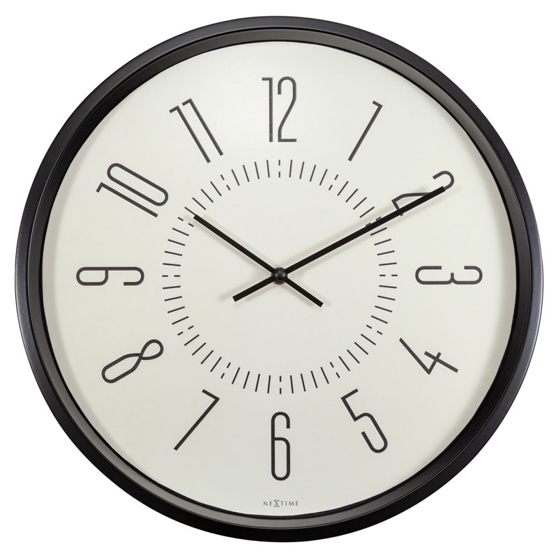 Luminous '- Horloge murale - 13,8 po - Métal et verre - Noir, Blanc