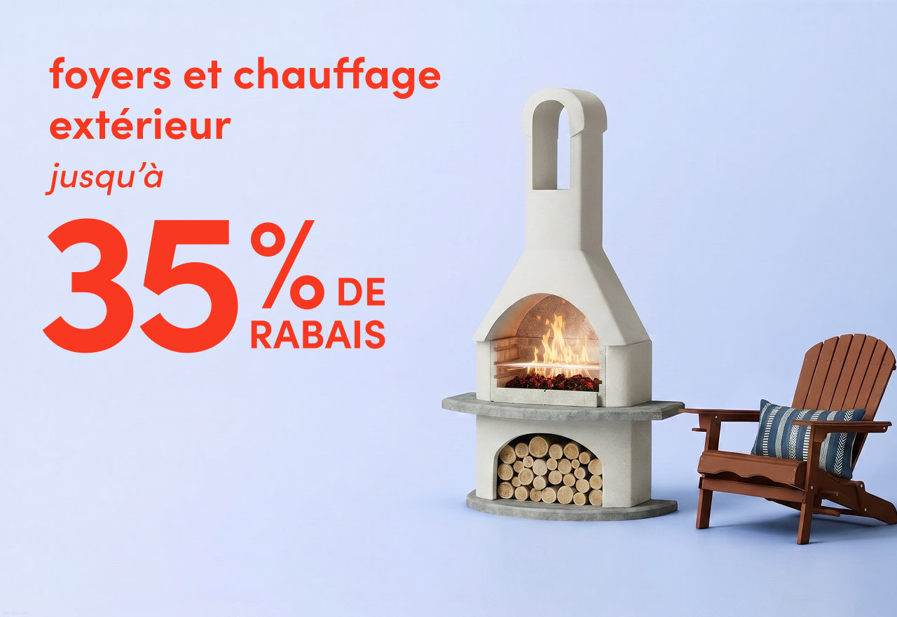 foyers et chauffage extérieur en solde