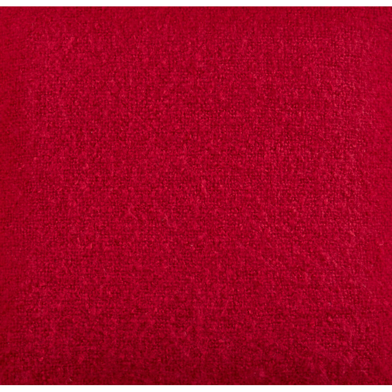 Red Faux Mohair 22" Square Pillow Cover