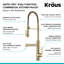 Robinet de cuisine à 2 fonctions de style commercial avec pré-rinçage et remplisseur de pot KRAUS Artec Pro-105939905