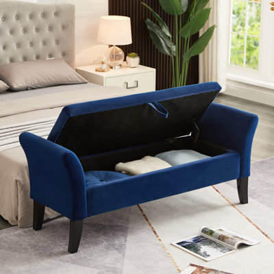 Banc de lit avec velours de rangement