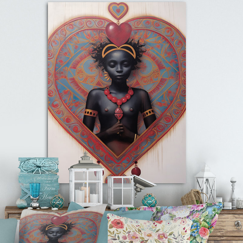 «Lady Erzulie Yoruba Goddess Of Love», reproduction sur toile, H 32 po x l 16 po x P 1 po, Toile tendue