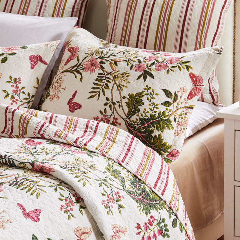 Ensemble de courtepointe 2 pièces Greenland Home Fashions Butterfly Multicolor, 68 x 88 pouces