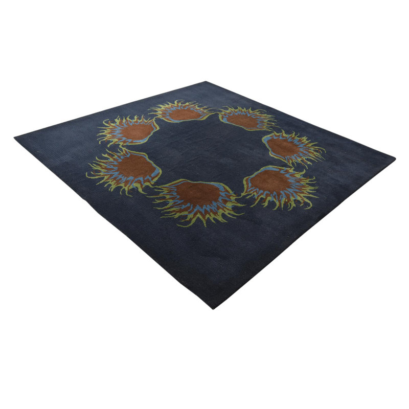 Tapis carré bleu marine Orlando