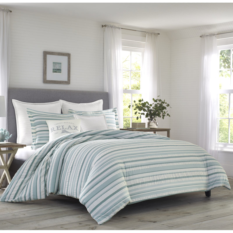 Tommy Bahama Clearwater Cay Seersucker Comforter Set, King