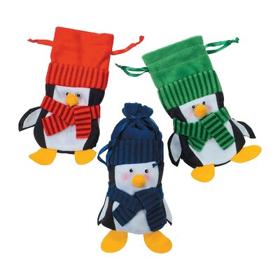 12 Piece Penguin Drawstring Gift Bags -  Oriental Trading Company, 4/4904