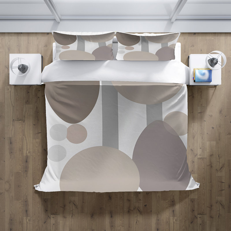 Polyester Abstract Duvet Cover, King Duvet Cover + 2 King Shams