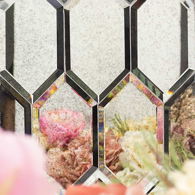 Paris 8x4 Beveled Hexagon Mirror Tile