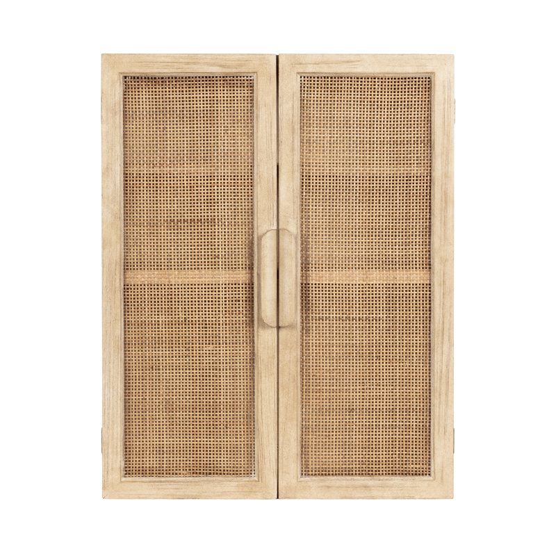 Armoire de rangement murale en rotin à deux portes Ori