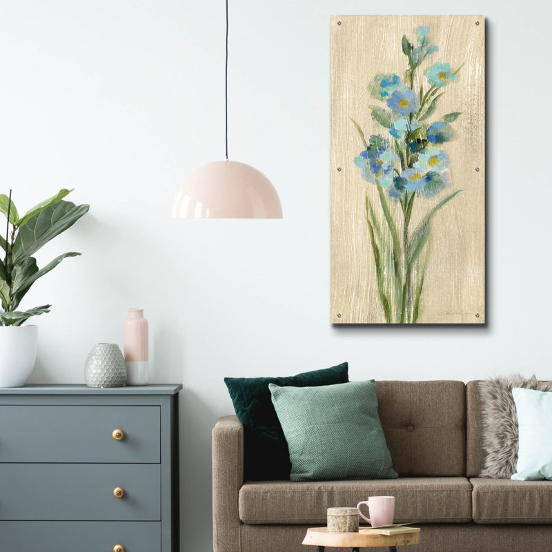 «Farm Flower IV» par Silvia Vassileva, art mural en verre acrylique, H 48 po x l 24 po