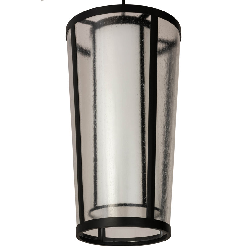 Cilindro Black Seedy Glass 4-Light Indoor/Outdoor Pendant