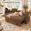 Canapé-lit convertible Wartow 81" en chenille, inclinable et 3 places avec tablette, port USB et rangement