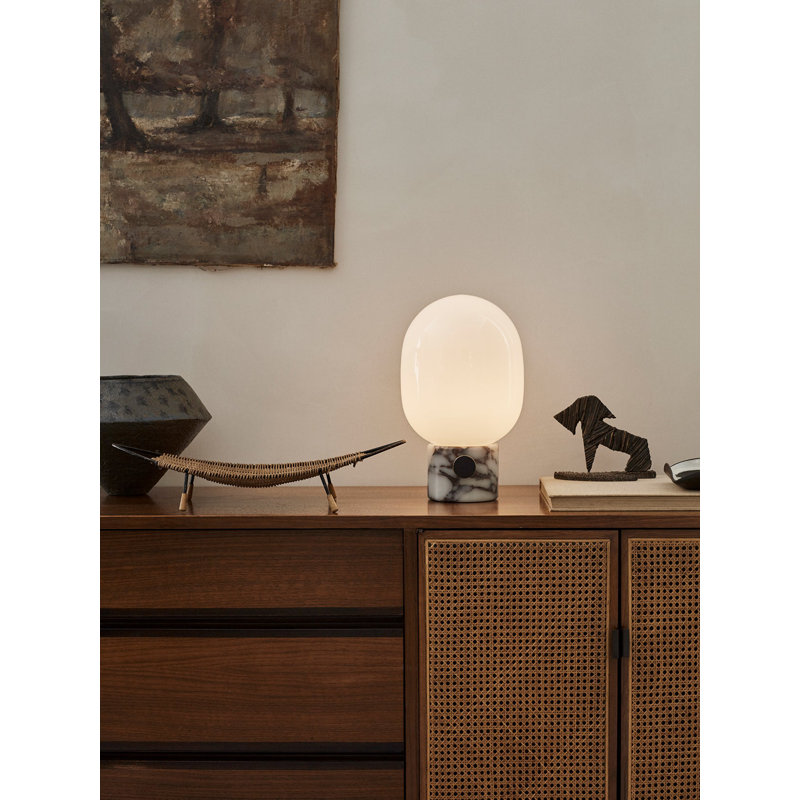 JWDA LED Table Lamp, Calacatta Viola Marble, 12.6" H x 7.5" W