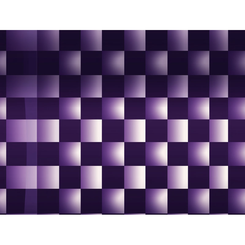 Machine Printed Comforter, Twin Comforter, Purple/Silver Checkered