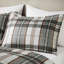 Édredon double / grand écossais, housse en microfibre, 2 taies décoratives, coussins décoratifs, rembourrage de literie à motif élégant, traitement