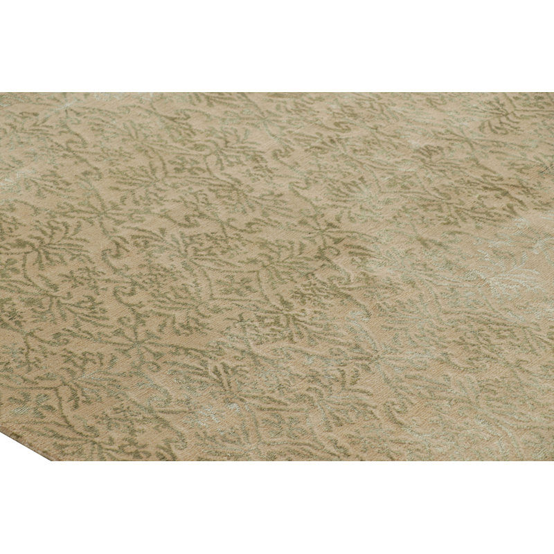 Rug & Kilim’S Spanish Style Rug In Gold With Floral Patterns “Cordoba”