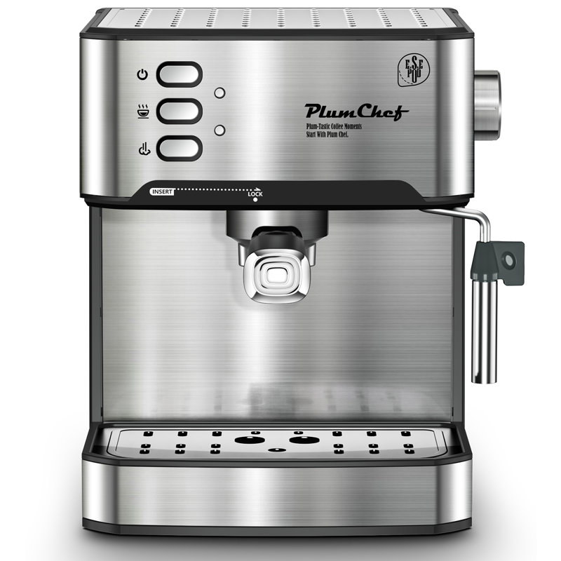 Machine à expresso semi-automatique à 20 barres avec mousseur à lait, cafetière en acier inoxydable pour comptoir à café et cuisine, compatible avec café moulu et dosettes ESE