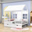Lit double en bois avec couchette simple Gundi-1477343051