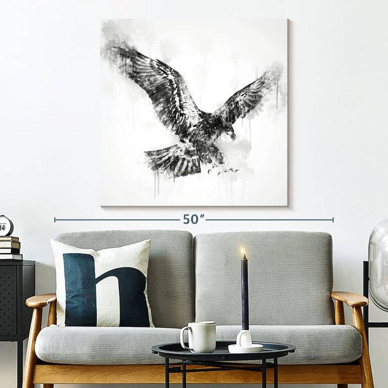 Brampt Eagle Flying Black And White