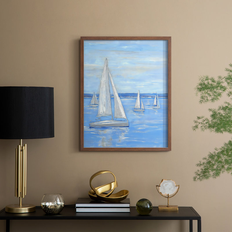 NAUTICAL Series CXLVI, reproduction encadrée - bois massif, H 30 po x l 24 po, Noyer