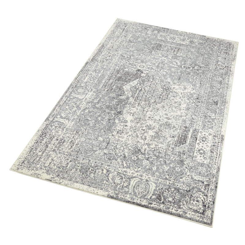 Celebration Plume Flatweave Grey/Cream Rug, Rectangular 80 x 150cm