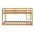 Twin Over Twin Solid Rubber Wood Floor Bunk Bed – Ladder & Strengthened Slat Upper/Bottom Platforms-716548763