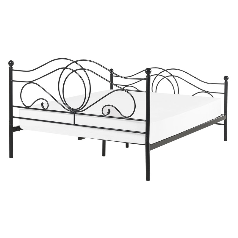 Corona Solid Wood Bed, Black, European Double (140 x 200cm)