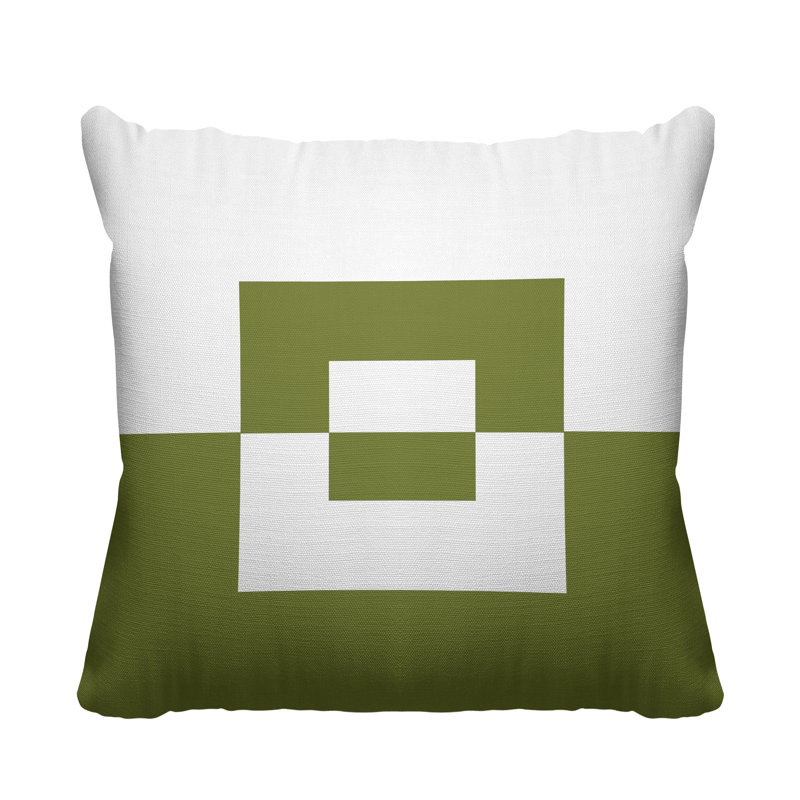 Coussin décoratif intérieur / extérieur Granger, L 15 po x H 15 po, Vert olive