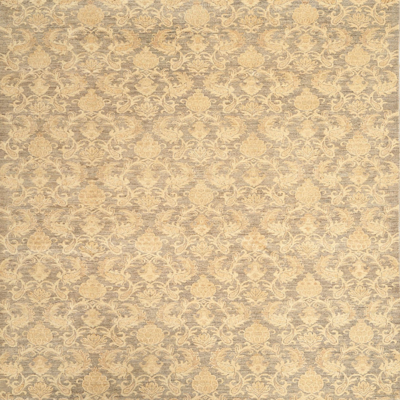 Tapis beige contemporain, Carré 6 pi