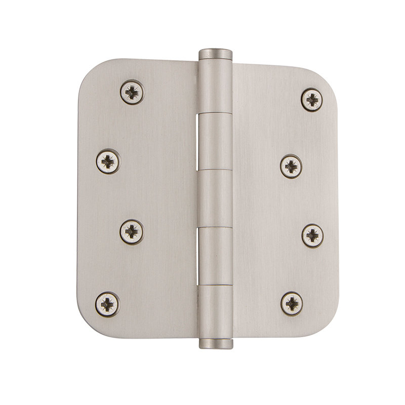 4'' x 4'' Brass Butt Bearing Hinge, Satin Nickel