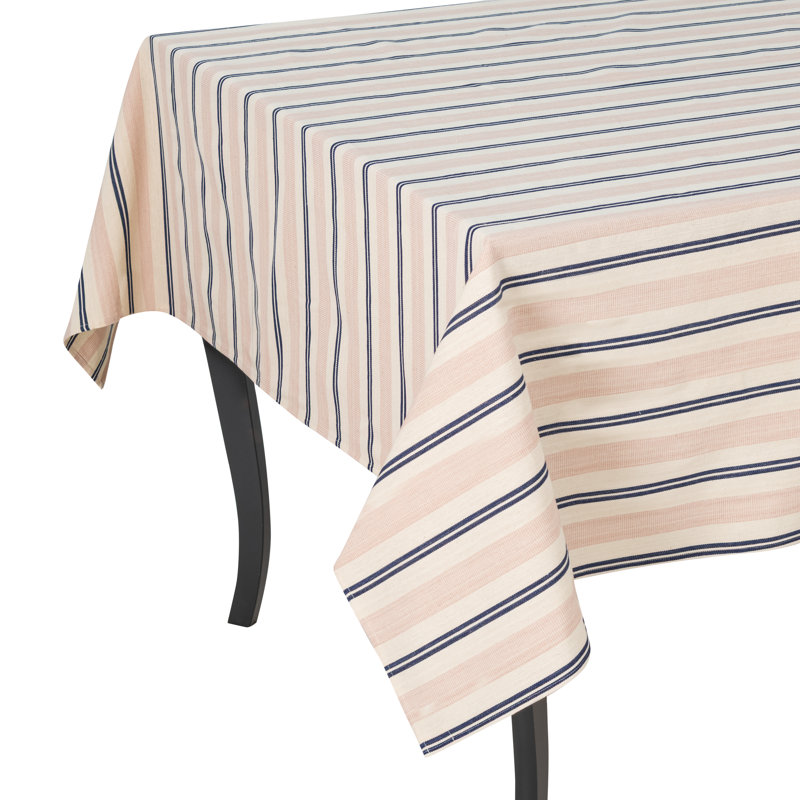 Nappe à rayures crème, bleue et rose French Home, Bleu / rose / crème
