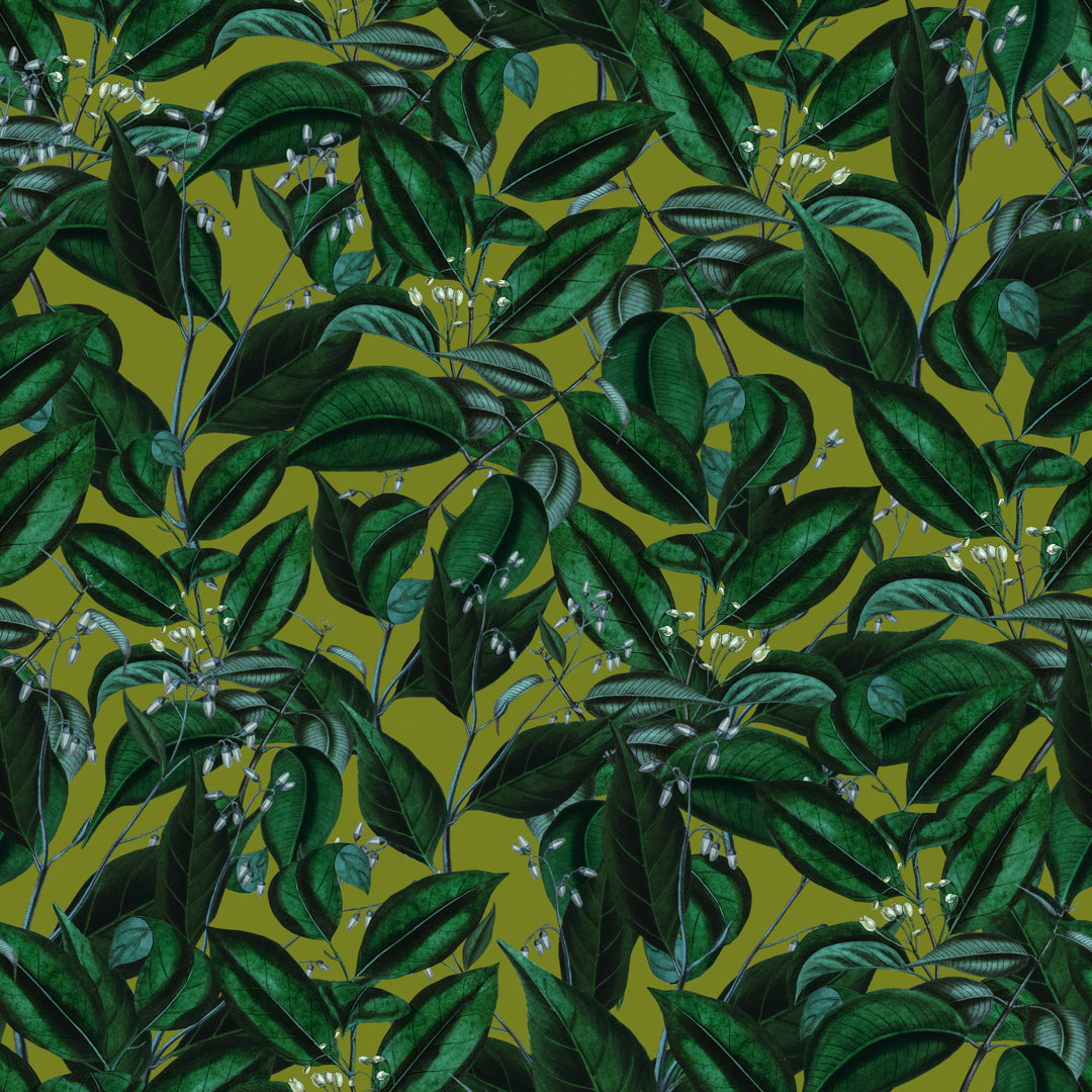 Dark Foliage Wallpaper Green Leaves Wall Mural wallpaew 