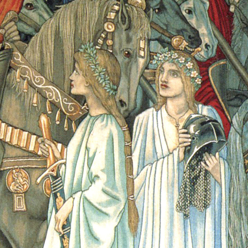 Quest For The Holy Grail Print by Edward Burne-Jones, 16.25" H x 20.25" W