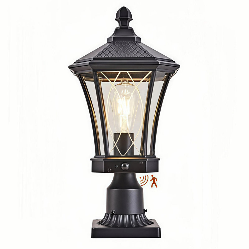 Outdoor Post Lantern Head Light With Motion Sensor