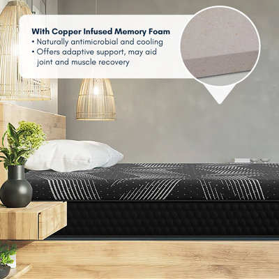 Matelas 12 po Bryn Cool Copper Hybrid, ferme au toucher
